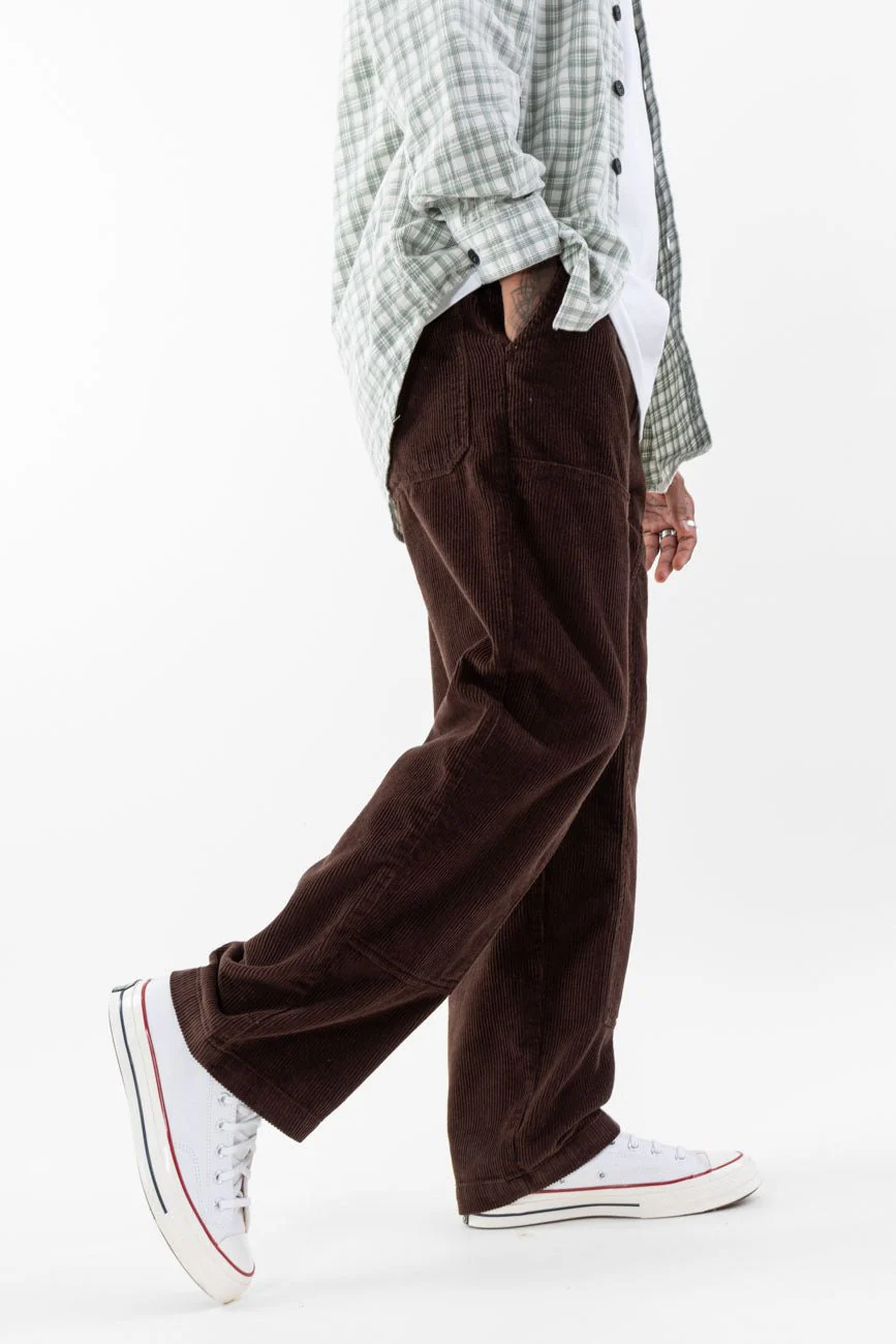 Loose Fit Corduroy Trousers // Brown