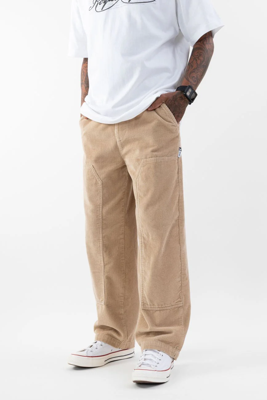 Loose Fit Corduroy Trousers // Khaki