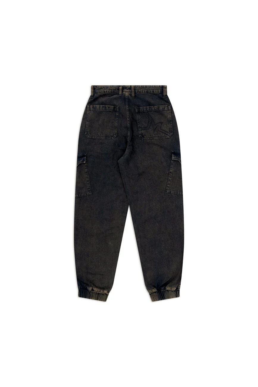 Low Key Royalty // Denim Cargo Joggers - Image 3