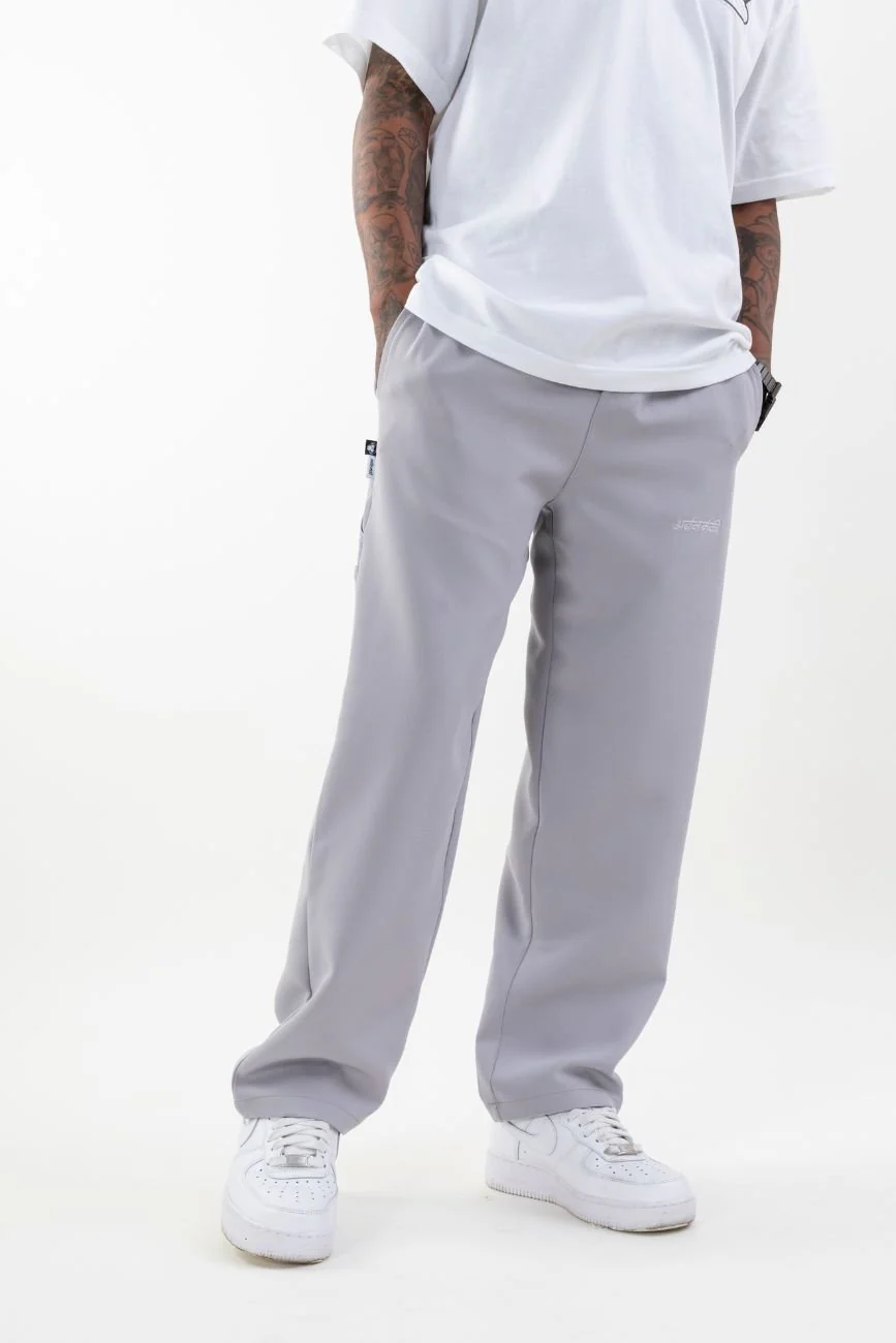 Upgraded Relaxed Straight-Cut Track Pants // Grey